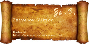 Zsivanov Viktor névjegykártya